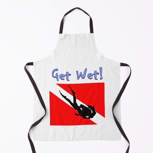 Item preview, GET WET scuba diving flag with diver designed and sold by SumoShark.
