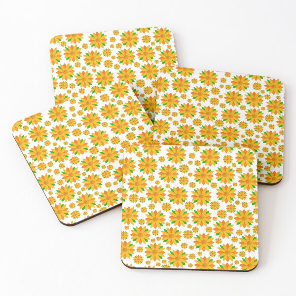Item preview, Orange Flower Pattern On White Background designed and sold by Gsallicat.