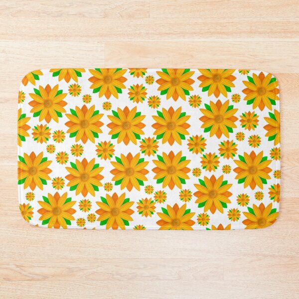Item preview, Orange Flower Pattern On White Background designed and sold by Gsallicat.