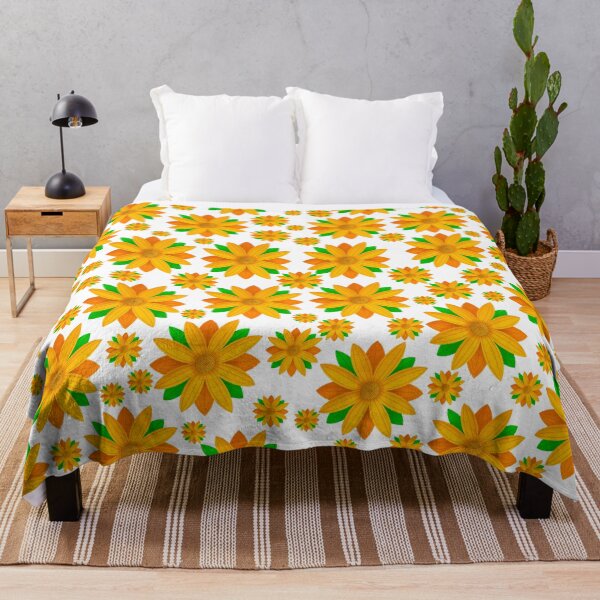 Item preview, Orange Flower Pattern On White Background designed and sold by Gsallicat.