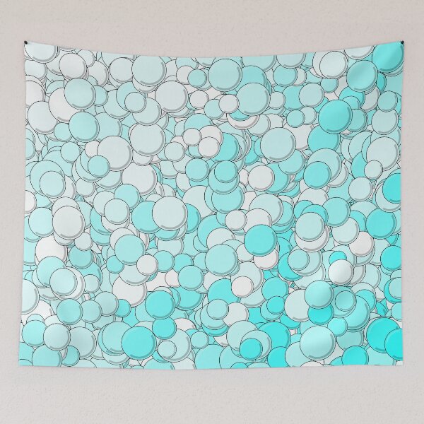 Item preview, Turquoise and White Bubbles designed and sold by MathenaArt.