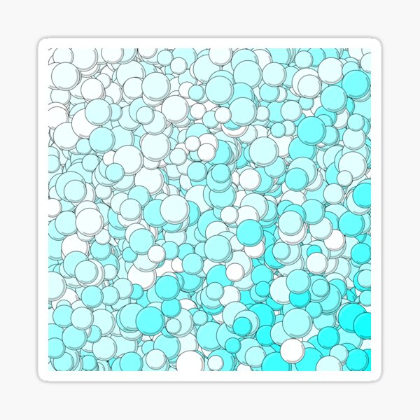 Turquoise and White Bubbles Sticker