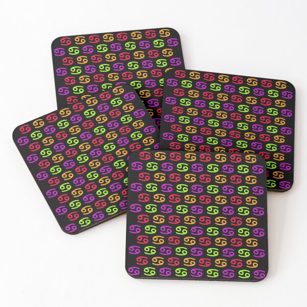 Item preview, Multicolored cancer sign, astrology zodiac symbol black background designed and sold by Stéphane  Thirion.