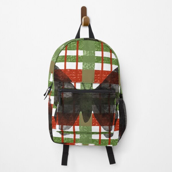 Item preview, Vintage Butterfly on Christmas Plaid designed and sold by kmdart.