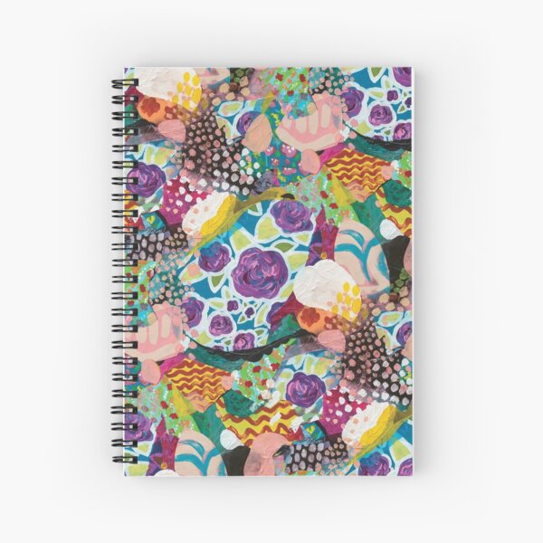 Artsy Brush Strokes Pattern Collage Spiral Notebook