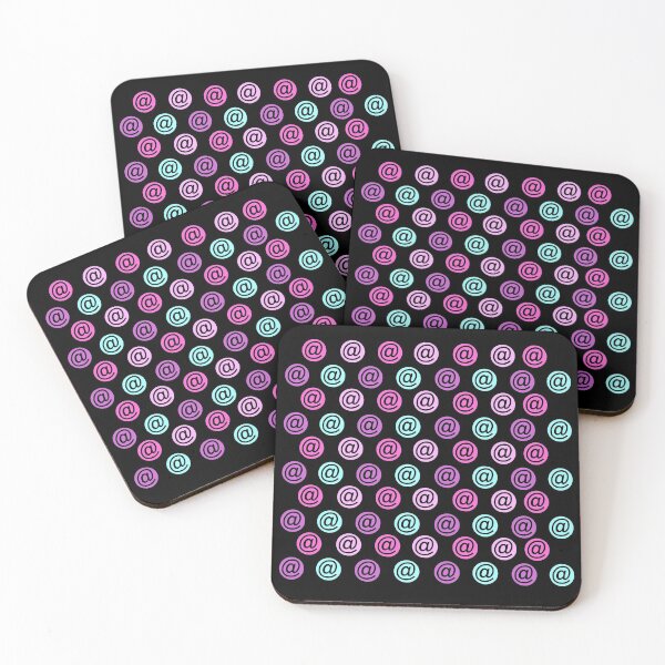 Item preview, Email pattern @ mauve ert blue (symbol, sign) black background designed and sold by Stéphane  Thirion.