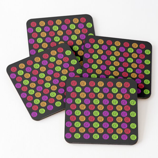 Item preview, Multicolored @ email pattern (symbol, sign) black background designed and sold by Stéphane  Thirion.