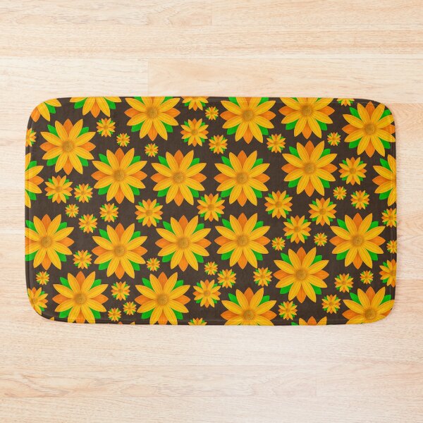 Item preview, Orange Flower Pattern On Brown Background designed and sold by Gsallicat.