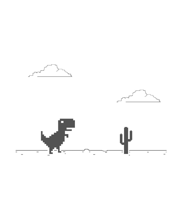 Google Chrome's Hidden T-Rex Dinosaur Offline Game