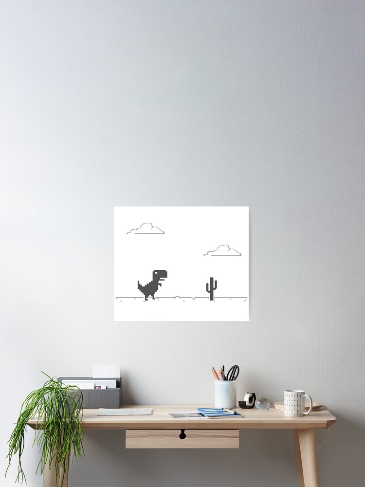 Night Offline T-Rex Game - Google Dino Run Art Board Print for Sale by  Livity