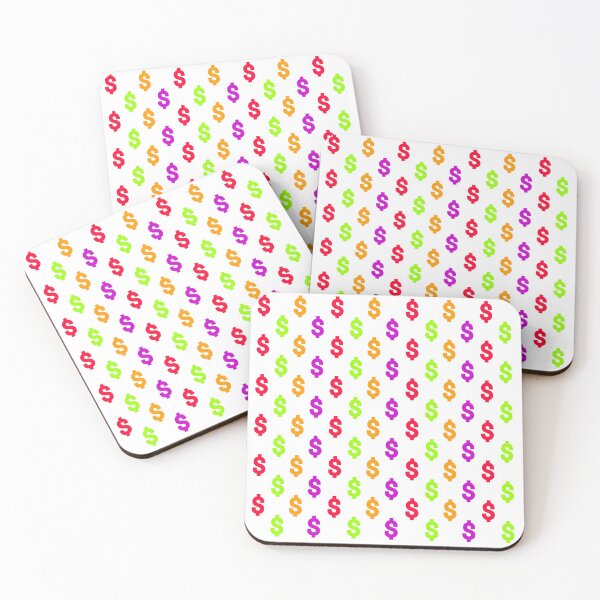 Item preview, Multicolored dollar sign pattern on white background designed and sold by Stéphane  Thirion.