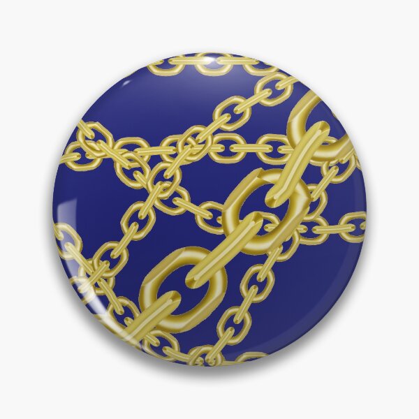 Item preview, A 90s typicol element gold chains on blue designed and sold by Aura-E.