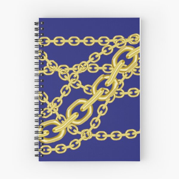 Item preview, A 90s typicol element gold chains on blue designed and sold by Aura-E.