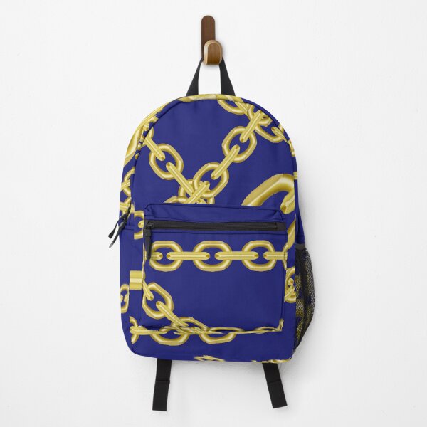 Item preview, A 90s typicol element gold chains on blue designed and sold by Aura-E.