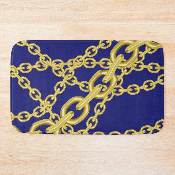 Item preview, A 90s typicol element gold chains on blue designed and sold by Aura-E.