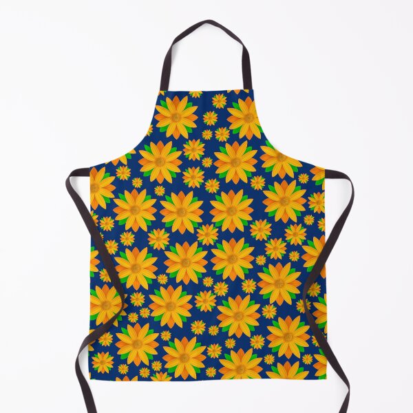 Item preview, Orange Flower Pattern On Blue Background designed and sold by Gsallicat.
