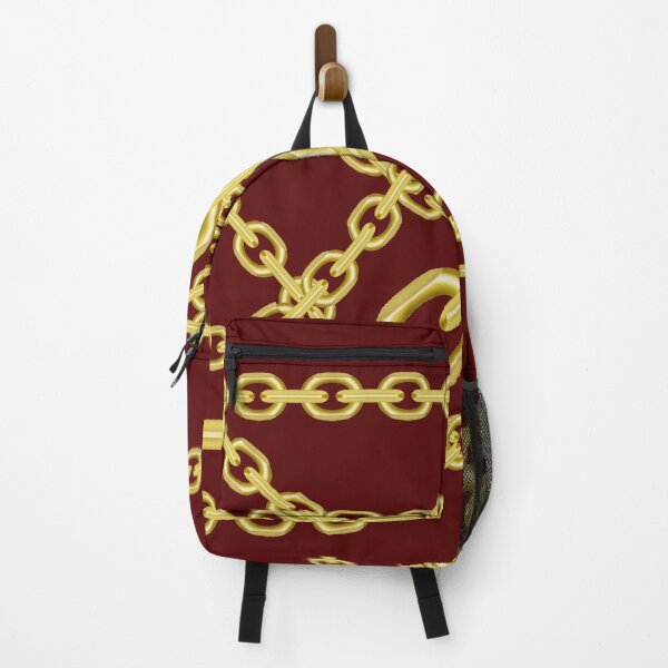 Item preview, A 90s typicol element gold chains on dark red designed and sold by Aura-E.