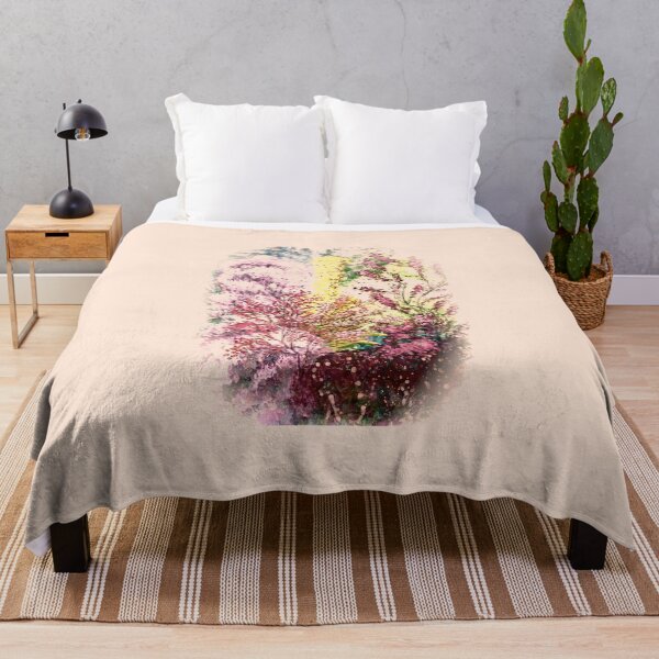 Item preview, Summer Flower Garden pale orange watercolor painting  designed and sold by GittaG74.