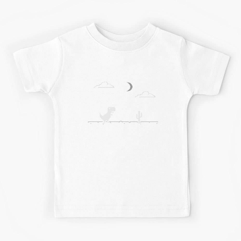 Night Offline T-Rex Game - Google Dino Run Kids T-Shirt for Sale by Livity