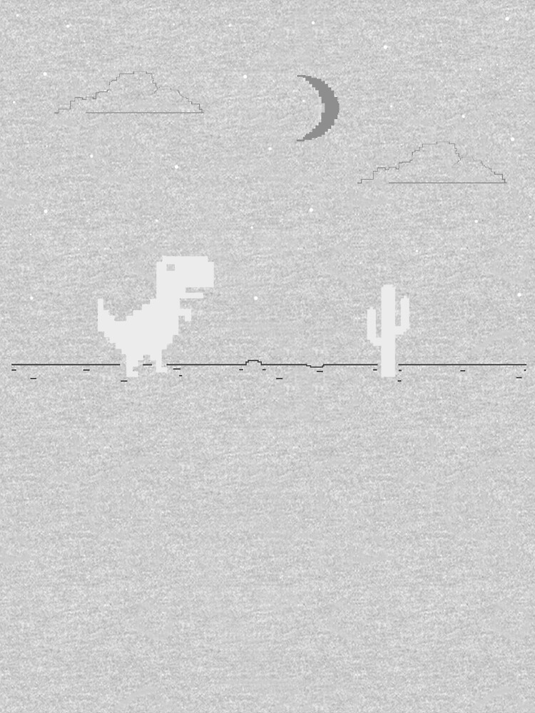 Night Offline T-Rex Game - Google Dino Run | Art Print