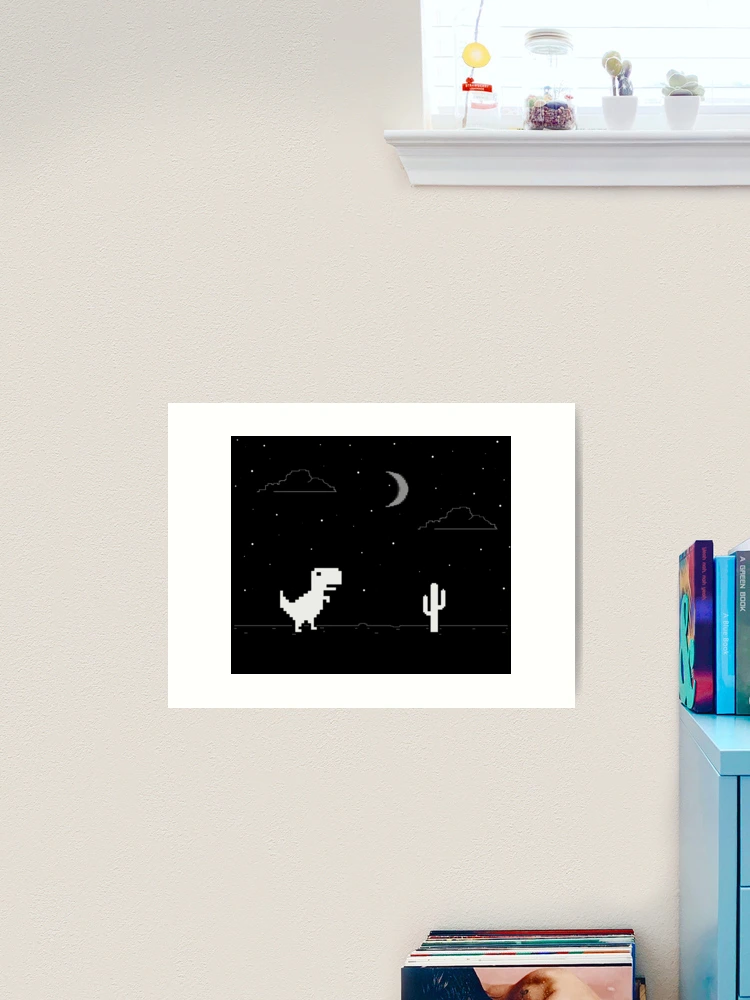 Night Offline T-Rex Game - Google Dino Run Art Board Print for