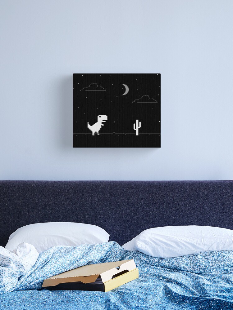 Night Offline T-Rex Game - Google Dino Run | Art Print