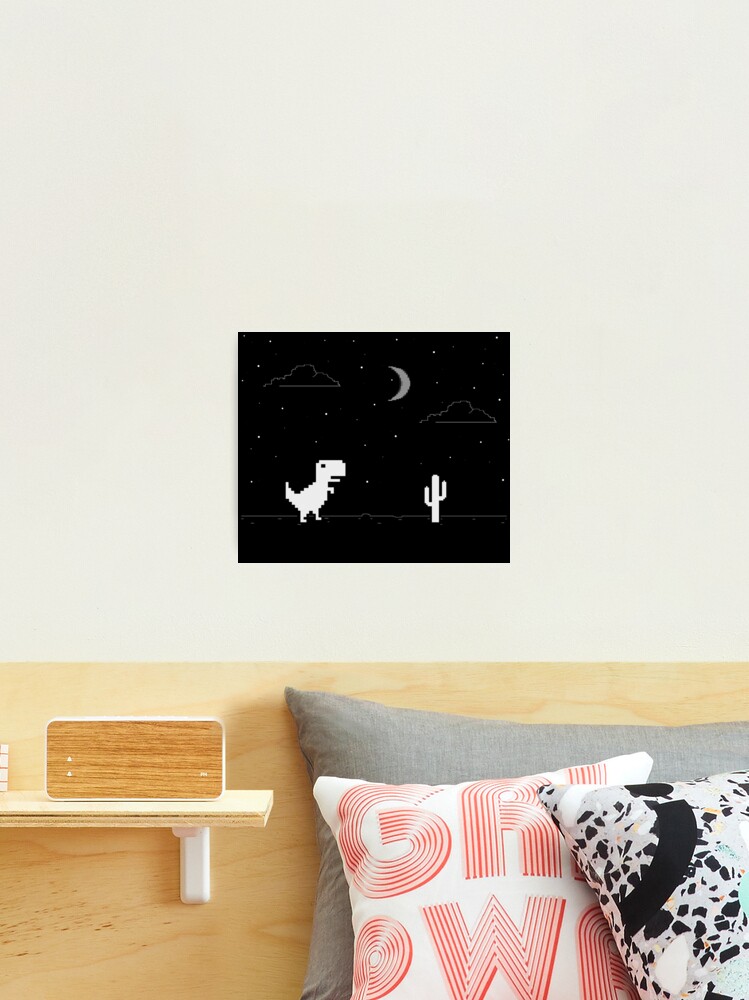 Night Offline T-Rex Game - Google Dino Run Art Board Print for Sale by  Livity