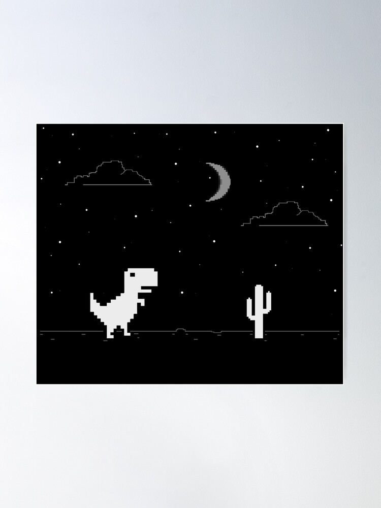 Offline Dino, Dino Run, Funny  Technology Poster for Sale by