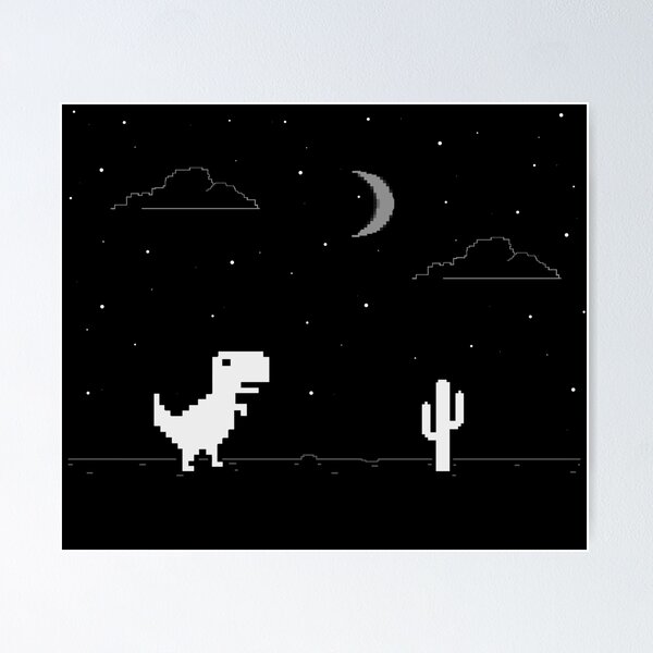 Night Offline T-Rex Game - Google Dino Run Kids T-Shirt for Sale by Livity