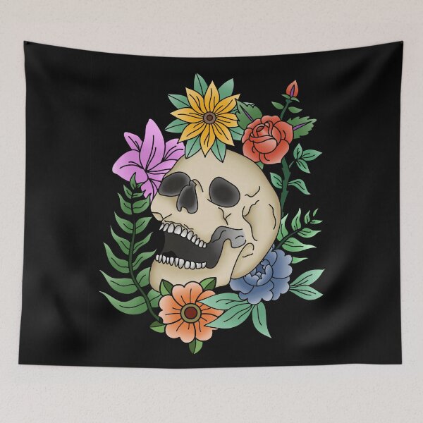 Item preview, Floral Skull Design designed and sold by maryfurlsdesign.