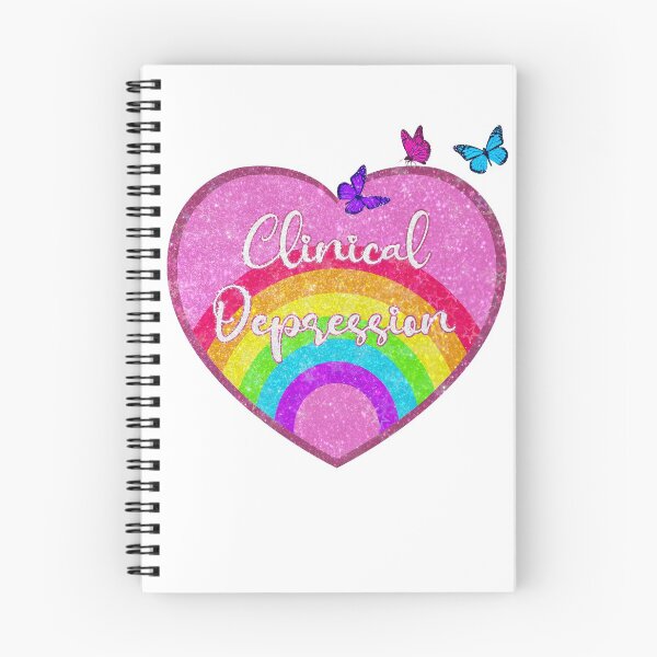 Item preview, "Clinical Depression" Pink Nostalgic Rainbow Aesthetic with Glitter and Butterflies  designed and sold by Neon-Wolf.