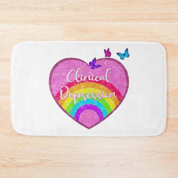 Item preview, "Clinical Depression" Pink Nostalgic Rainbow Aesthetic with Glitter and Butterflies  designed and sold by Neon-Wolf.