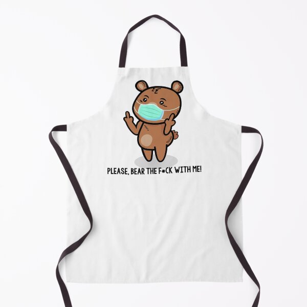 Item preview, PLEASE, BEAR the F with me sheeple! Funny & Cute middle finger Bear Mask Cartoon meme designed and sold by originalsusie.