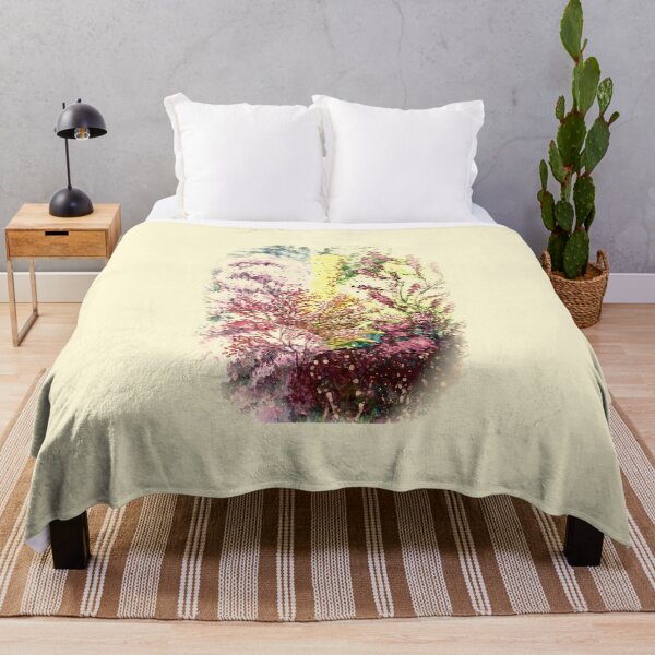 Item preview, Summer Flower Garden pale yellow watercolor painting  designed and sold by GittaG74.