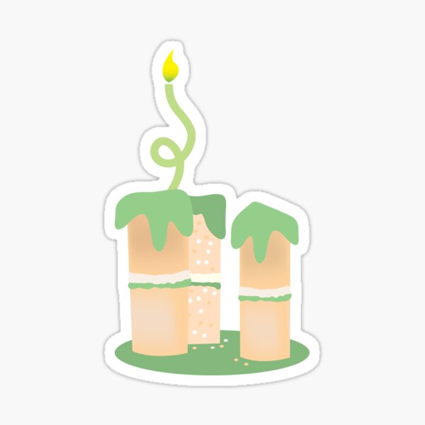 Item preview, Green birthday cake with candle twirls designed and sold by jazzydevil.