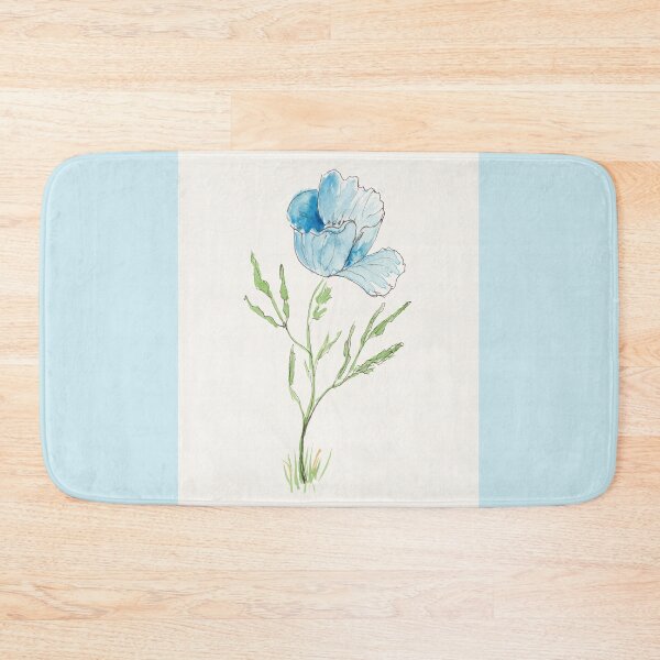 Item preview, Blue Poppy Sketch in Pen, Ink and Watercolor designed and sold by The Elderberry Blossom.