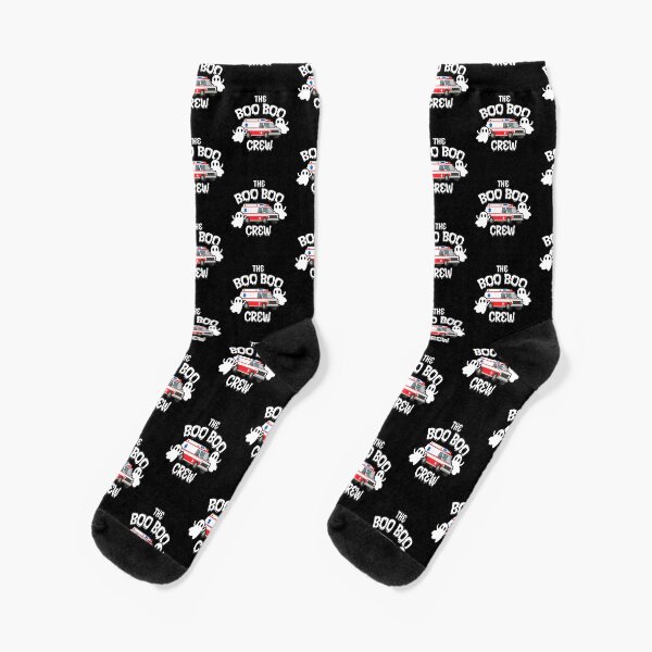 EMS EMT Paramedic Boo Boo Crew Ambulance Halloween Socks