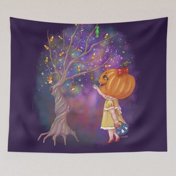Item preview, pumpkin girl designed and sold by BlobbyLobby.