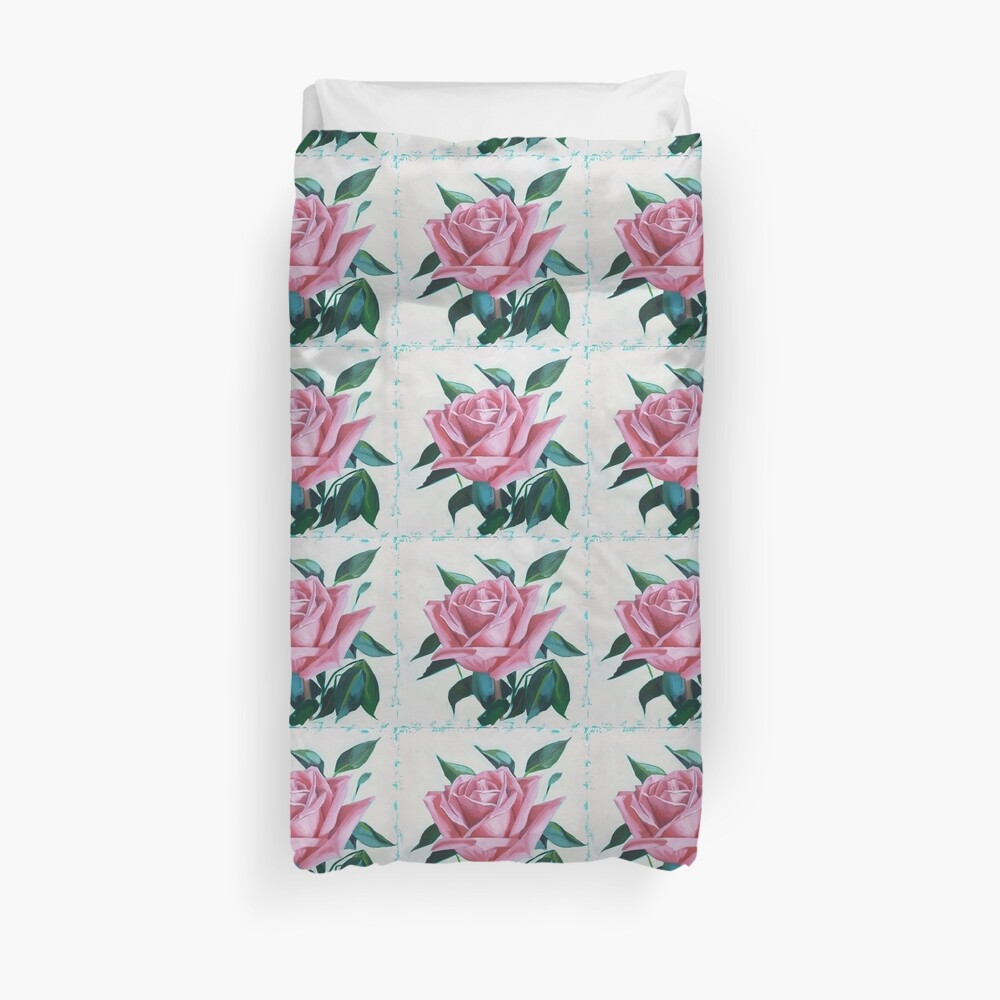 Pink Rose 2 painting Duvet Cover