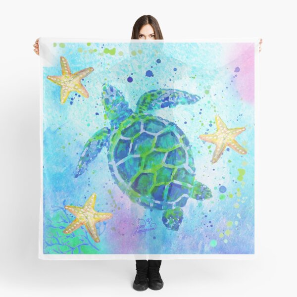 Sea Turtle with Starfish Scarf