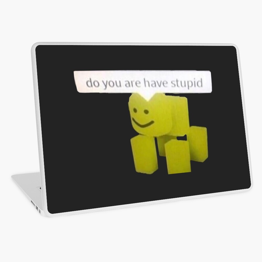 Funny Cursed Roblox Meme Laptop Skin By Internethigh Redbubble - roblox snapchat memes