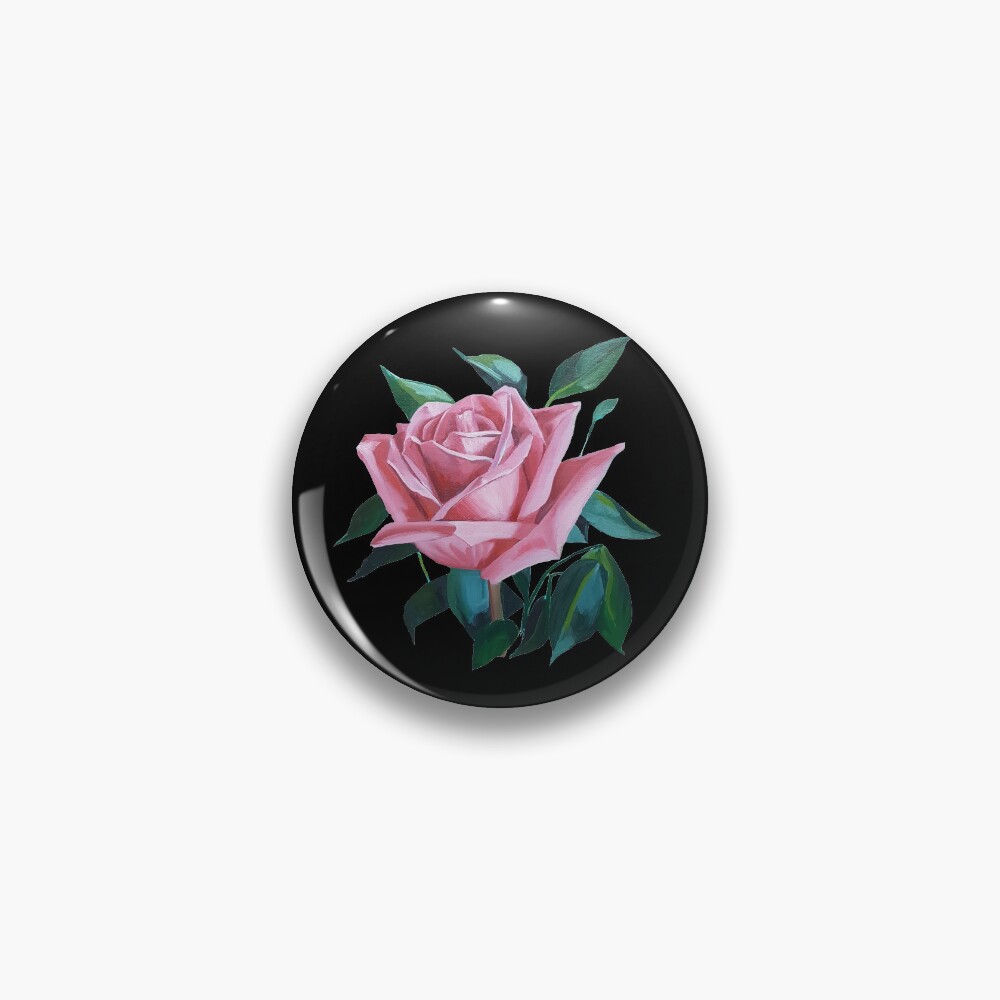 Pink Rose 2 painting (isolated) Pin