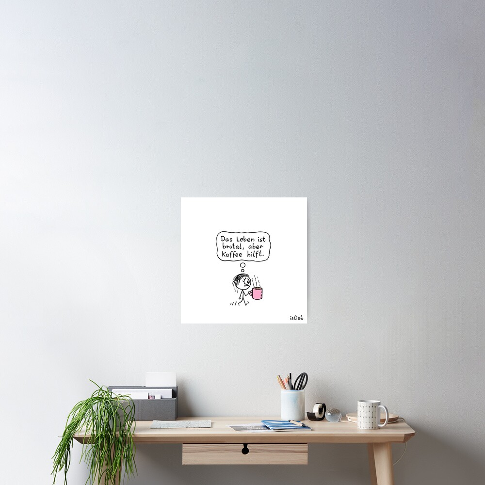 Kaffee-Katzen-Tasse Poster