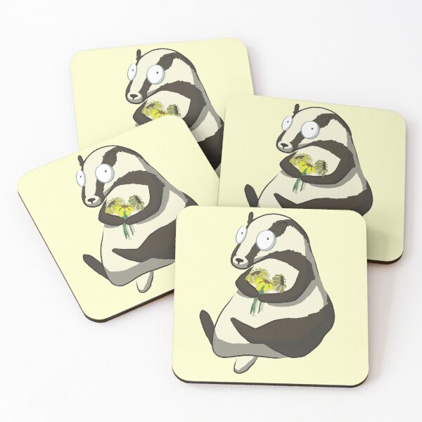 Item preview, cute badger with flowers designed and sold by chwonster.