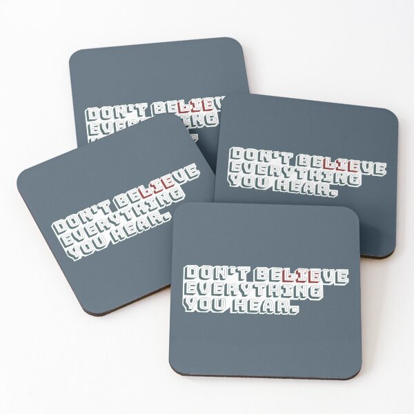 Item preview, Isometric Text - "Don't Believe Everything You Hear" designed and sold by ontenno-designs.