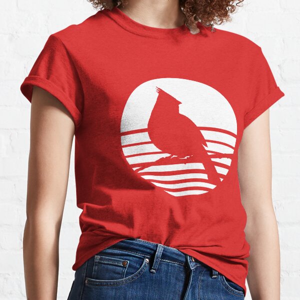 Bright Red Cardinal bird Silhouette T-Shirt