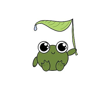 Artwork thumbnail, Cute Frog With Leaf Umbrella by ajohnson1411