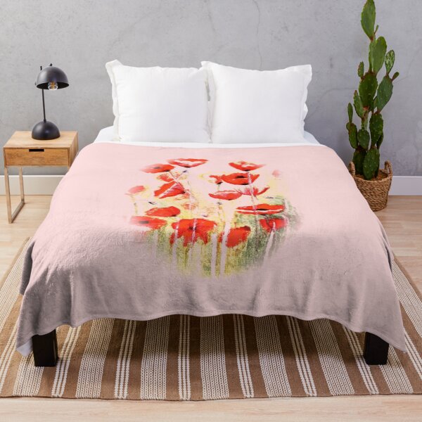 Item preview, Abstract poppies watercolor painting red and rose designed and sold by GittaG74.