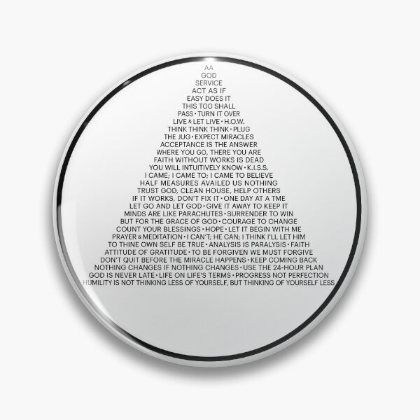 Item preview, Alcoholics Anonymous Symbol in Slogans (A.A.) designed and sold by RecoveryGift.