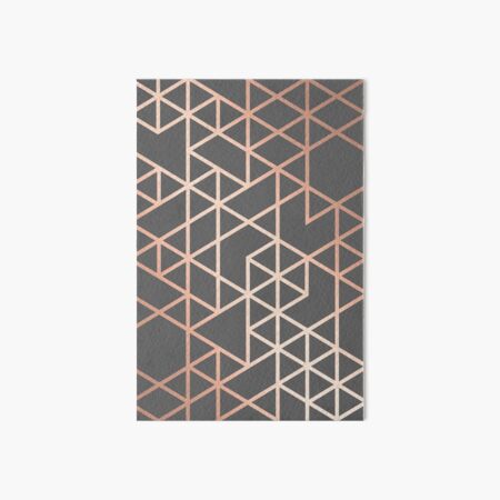 Rose Gold and Gray Geometric Pattern Art Board Print